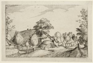 Village Road, plansch tolv efter Bilder av gårdar, lanthus och rustika byar (Praediorum villarum et rusticarum casularum icones) av Claes Jansz. Visscher II