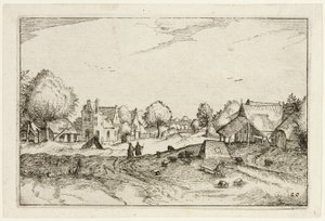 Village Road, plansch tjugo efter Bilder av gårdar, lanthus och rustika byar (Praediorum villarum et rusticarum casularum icones)