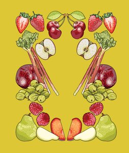 Fruktig frukt, 2024 (digital) av Claire Huntley