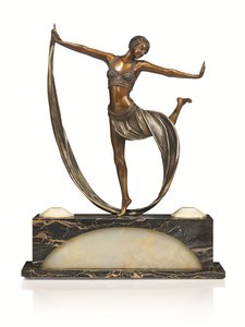 Art déco-figur med upplyst bas, 