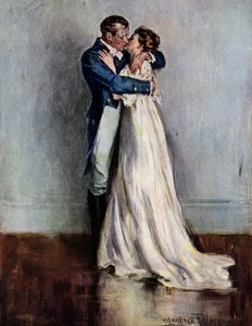 Ae Fond Kiss (färg litho) av Clarence F. Underwood