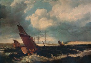 Gardeship off the Nore, c1844 av Clarkson Stanfield