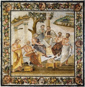 Platonska akademin. Mosaik från Pompeji, 1:a århundradet f.Kr