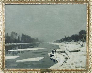 Glaciärerna på Seine vid Bougival ... av Claude (follower of) Monet