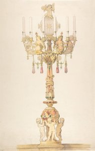 Design för en kandelaber, 1810-38. av Claude Aimé Chenavard