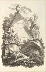 Frontispice för Tomb of Boyle, Locke och Sydenham Frontispice för graven..., ca. 1736.