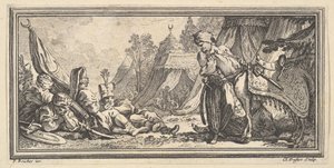 Turkiska soldater vilar, 1746-47. av Claude Augustin Duflos