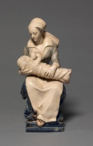 Sjuksköterskans figur, tidigt 1600-tal (fajans med emaljdekor) av Claude Bertélémy de (attr. to) Blénod