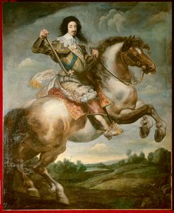 Ryttarporträtt av Ludvig XIII (1601-1643) Målning av Claude Deruet (1588-1662) 1600-talet sön. 3,13 x 2,40 m