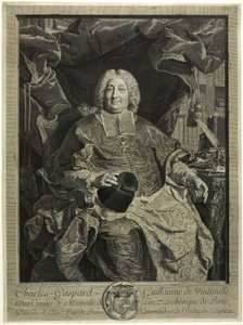 Porträtt av Charles-Gaspard-Guillaume de Ventimiglia, ärkebiskop av Paris av Claude Drevet