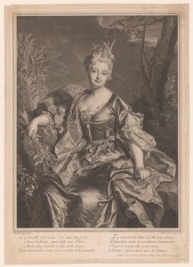 Porträtt av Marguerite Henriette de La Briffe Le Bret som Ceres av Claude Drevet