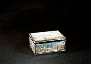 Ludvig XVI och hans familj anländer till Paris den 6 oktober 1789 (olja & lack med vermeil) av Claude Edme Charles de Lioux de Savignac