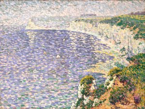 Utsikt över klipporna vid Etretat (olja på duk)