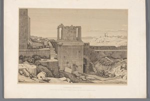 Utsikt över Akropolis van Athene Akropolis i Aten (titel på objekt) Utsikt över de mest kända platserna i det antika Grekland (...) (serietitel) av Claude Félix Théodore Caruelle d