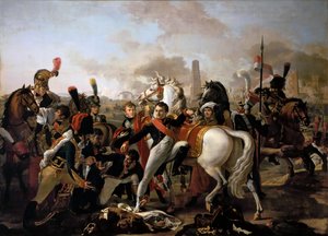 Napoleon sårad före Ratisbon den 23 april 1809 av Claude Gautherot