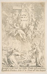 Frontispice till serien The Life of Christ.n.d. Skapare: Claude Gillot, Jacques Gabriel Huquier.
