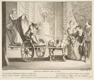 Harlequin, kejsare på månen.n.d. Skapare: Claude Gillot, Jacques Gabriel Huquier.