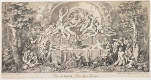 Festival of Fawn, God of the Forests, ca. 1740 av Claude Gillot