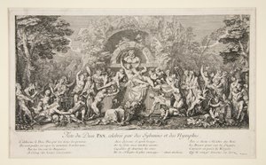 Festival of the gud Pan, firad av Sylvains och Nymphs (Festival of the God Pan) av Claude Gillot