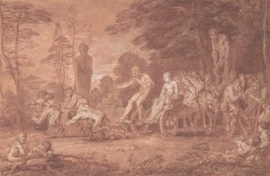 Den avstannade processionen, . av Claude Gillot