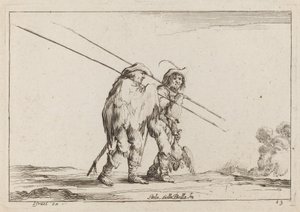 Två Pikemen som reser till fots av Claude Goyrand after Stefano Della Bella