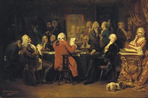 Voltaire i läsesalen på Procope