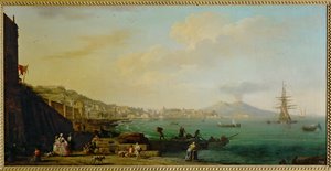 En vy över Neapel och Vesuvius ... av Claude Joseph Vernet