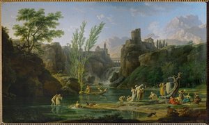 God morgon, badgäster... av Claude Joseph Vernet