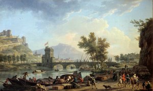 The Approaches of a Drill in 1774 Målning av Joseph Vernet (1714-1789) 1774 Dim. 0,97x1,62 m Montpellier, Musee Fabre av Claude Joseph Vernet