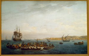 Tonfiskfiske. Målning av Joseph Vernet (1714-1789) 1700-talets Paris, Musee de la Marine av Claude Joseph Vernet