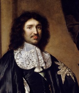 Detalj av: "" Porträtt av Jean Baptiste (Jean-Baptiste) Colbert (1619-1683) Ludvig XIV:s minister"" Målning av Claude Lefebvre (1632-1675). 1666 Sön. 1,3x0,96 m