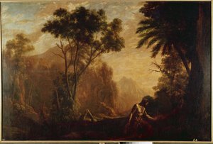 Landskap med Saint Onuphrius (olja på duk, ca 1638) av Claude Lorrain