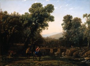 The Flight Into Egypt (olja på duk) av Claude Lorrain (1600 82)