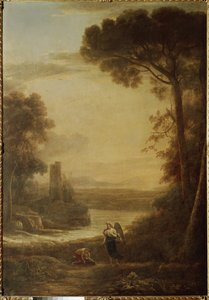 Landskap med Tobie (Tobit) och ärkeängeln Raphael (1639, olja på duk) av Claude Lorrain