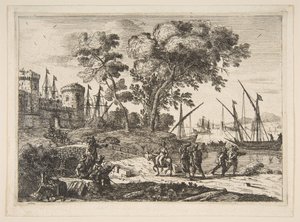 Kustscen med en artist, ca. 1638-41. av Claude Lorrain