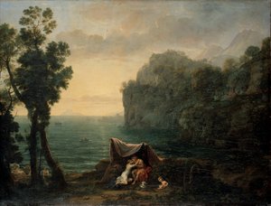 Kustlandskap med Acis och Galatea av Claude Lorrain