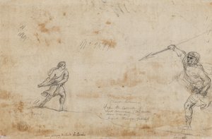 David och Goliat (verso) av Claude Lorrain
