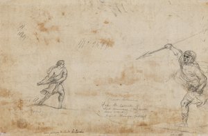 David och Goliat verso, ca. 1645. av Claude Lorrain