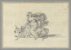 Europa på tjuren Studier av djur från Animal Album (serietitel) av Claude Lorrain