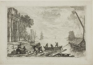 Harbor Scen med Rising Sun av Claude Lorrain