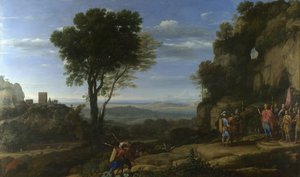 Landskap med David vid grottan i Adullam, 1658 av Claude Lorrain