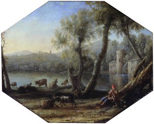 Pastoralt landskap av Claude Lorrain