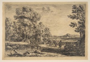 Rebecca och Eliezer, ca. 1638-41. av Claude Lorrain