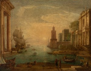 Havshamn med Ulysses som återställer Chryseis till sin far Chryses av Claude Lorrain