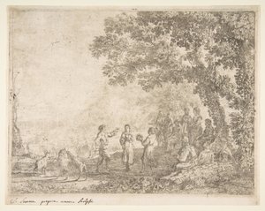 Country Dance Large Plate, ca. 1637. av Claude Lorrain