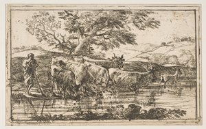 Flocken vid vattningsplatsen, 1635. av Claude Lorrain