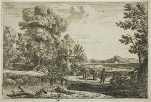 Träbron (Rebecca och Eliezer) av Claude Lorrain