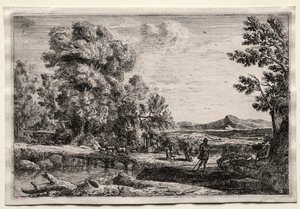 Träbron av Claude Lorrain