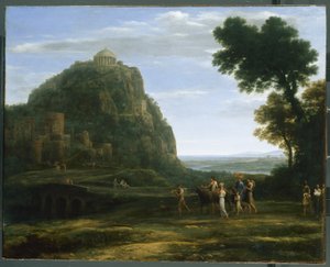 Utsikt över Delphi med en procession, 1673 av Claude Lorrain