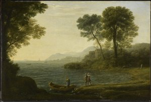 Ombordstigningen av Carlo och Ubaldo, 1667 av Claude Lorrain